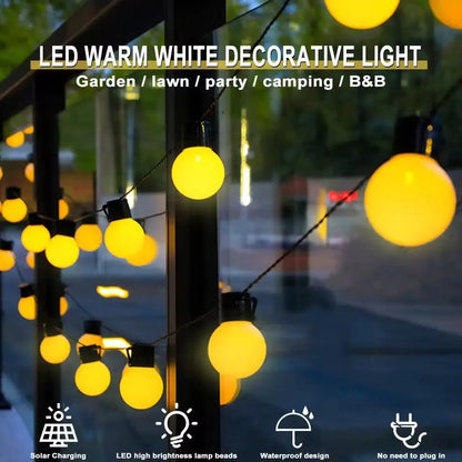 Perfecsy warm white 10/20 LED solar light string outdoor hanging decor for garden patio balcony on Tampa Home & Garden Store