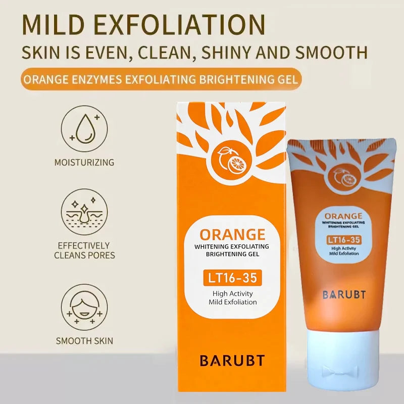 Orange exfoliating gel by Silcy Skin, 50g, orange box and tube with LT16-35, BARUBT branding on Tampa Home & Garden Store