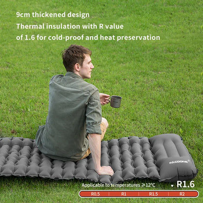 PACOONE Inflatable Camping Mattress with Pillow Ultralight Air Sleeping Pad Pump