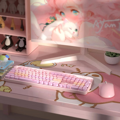 MageGee V920 pastel pink 104-key wired keyboard with wireless three-DPI adjustable mouse set on Tampa Home & Garden Store