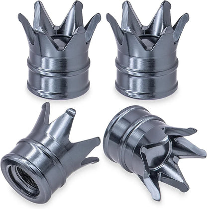4-pack crown valve stem caps in metallic gray by BikerZoneZ on Tampa Home & Garden Store