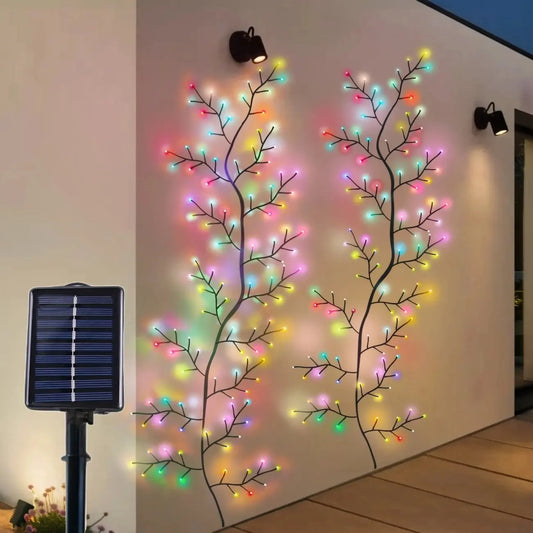 Perfecsy Willow Vine Lights: two tree outdoor solar fairy light sculptures with multicolor LEDs on Tampa Home & Garden Store