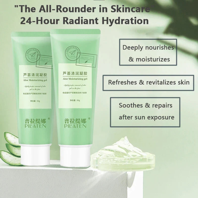 Aloe Moisturizing Gel by Silcy Skin, two 50g tubes, green packaging on Tampa Home & Garden Store