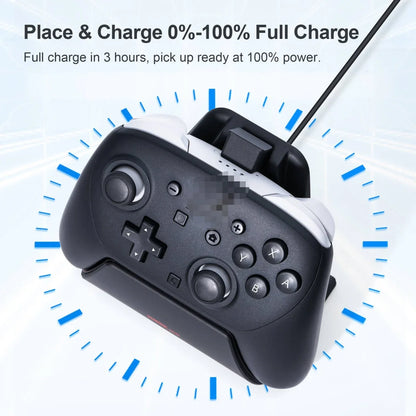 Charging dock for Nintendo Switch Pro controller with LED indicator by FLIPSTYLEZLLC, black on Tampa Home & Garden Store