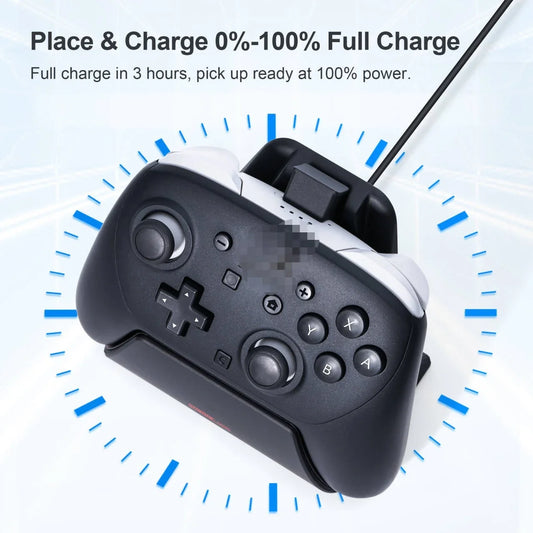 Charging dock for Nintendo Switch Pro controller with LED indicator by FLIPSTYLEZLLC, black on Tampa Home & Garden Store