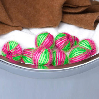 Pet hair remover Stevvex laundry balls green pink striped fuzzy lint in washer on Tampa Home & Garden Store