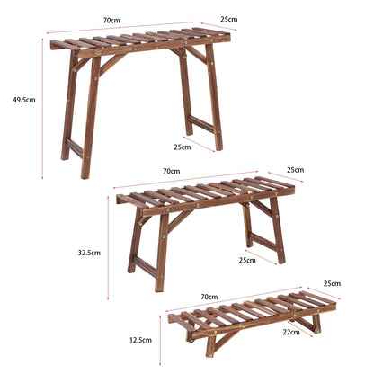 3 Tier Wood Plant Stand For Living Room And Patio