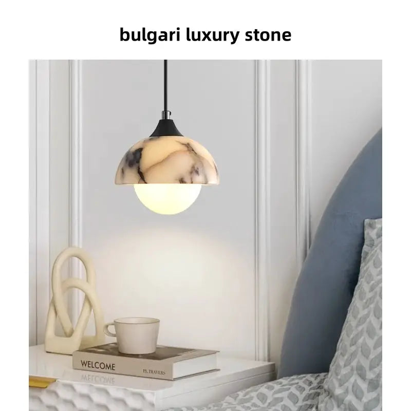 DecorBites LED pendant lamp with marble-pattern shade and adjustable wire globe on Tampa Home & Garden Store