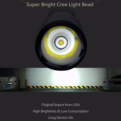 Aluminum Alloy Waterproof LED Flashlight with Bat-Style Handle – Super Bright Light