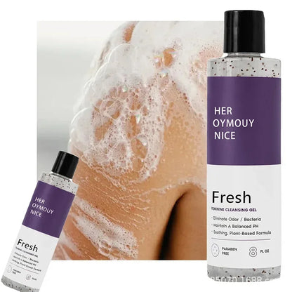 Fresh feminine cleansing gel by Silcy Skin, white bottle with purple label, two bottles shown on Tampa Home & Garden Store