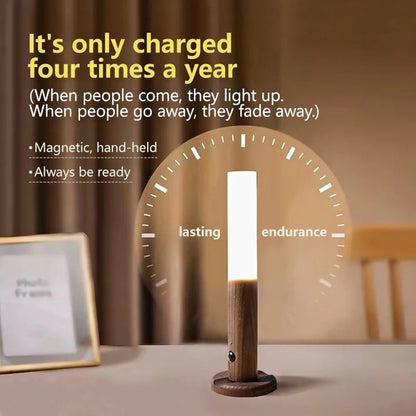 WoodAura | Rechargeable Motion Sensor Wall Sconce with Magnetic Decor