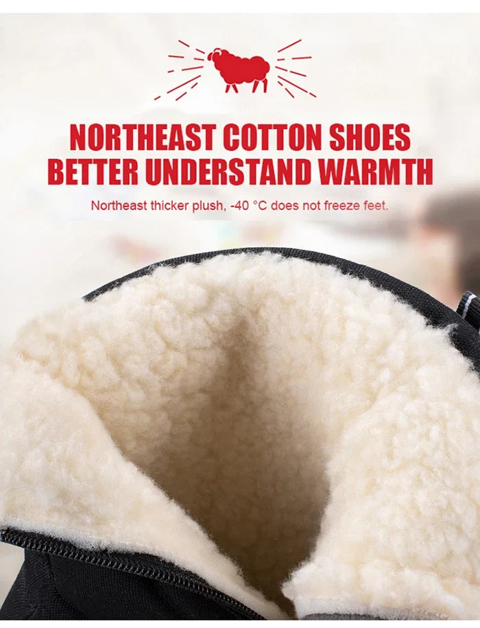 Men's Winter Waterproof Snow Boots with warm shearling lining, black exterior on Tampa Home & Garden Store