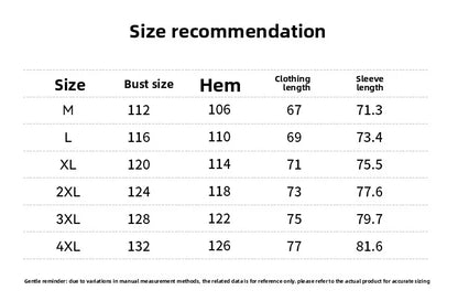 Men Winter Parka size chart: cotton-padded hooded coat with bust, hem, length, sleeve M–4XL on Tampa Home & Garden Store