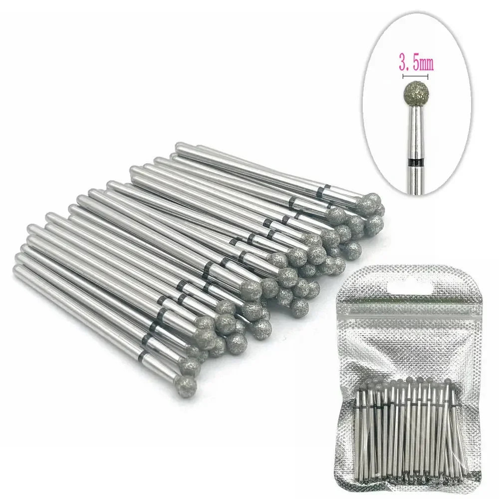Nail drill bits set Silcy Skin, 50pc ball-end diamond bits for cuticle care, storage pouch on Tampa Home & Garden Store