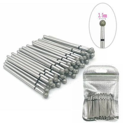 Nail drill bits set Silcy Skin, 50pc ball-end diamond bits for cuticle care, storage pouch on Tampa Home & Garden Store
