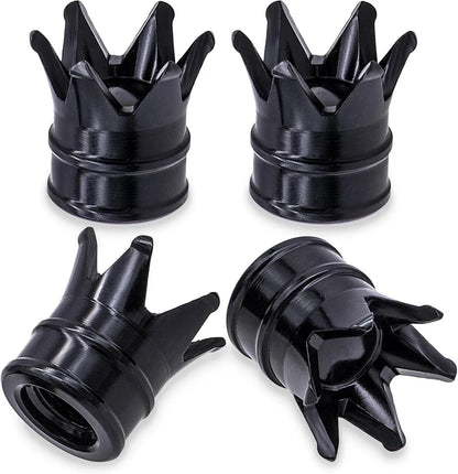 4-pack crown valve stem caps in black plastic by BikerZoneZ on Tampa Home & Garden Store