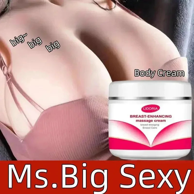 Breast-enhancing massage cream jar with Lidoria logo beside a curvy bust on Tampa Home & Garden Store