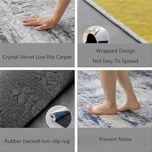 VIKAMA game room carpet by Perfecsy, velvet low-pile gray rug with rubber non-slip backing on Tampa Home & Garden Store