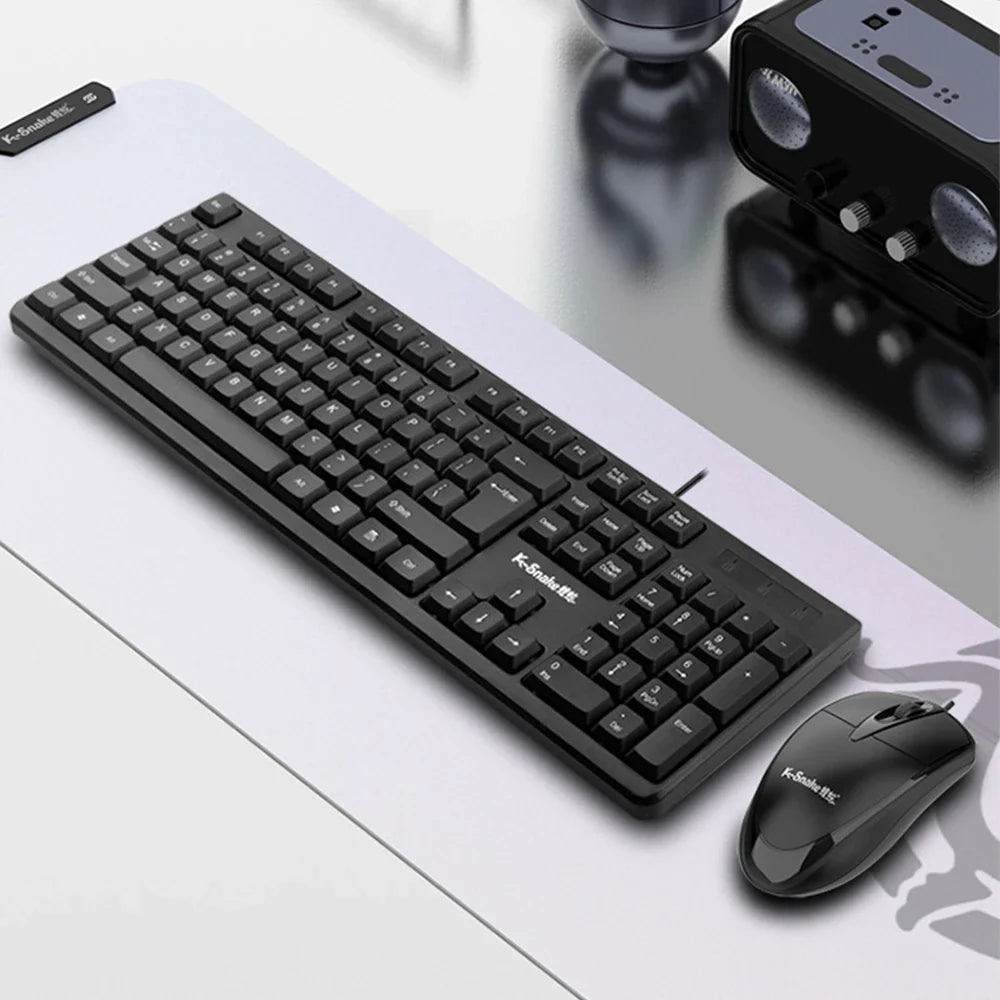 Wired USB keyboard and mouse set, 2-piece by FLIPSTYLEZLLC, black desktop peripherals on Tampa Home & Garden Store