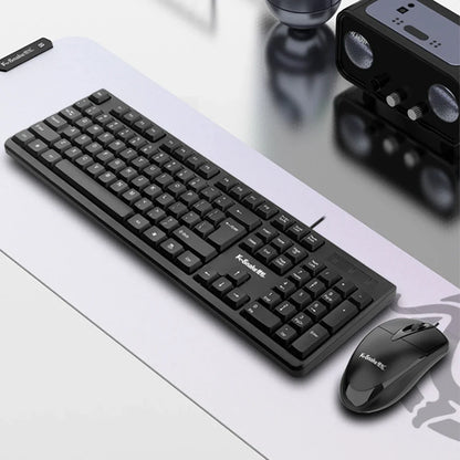 Wired USB keyboard and mouse set, 2-piece by FLIPSTYLEZLLC, black desktop peripherals on Tampa Home & Garden Store