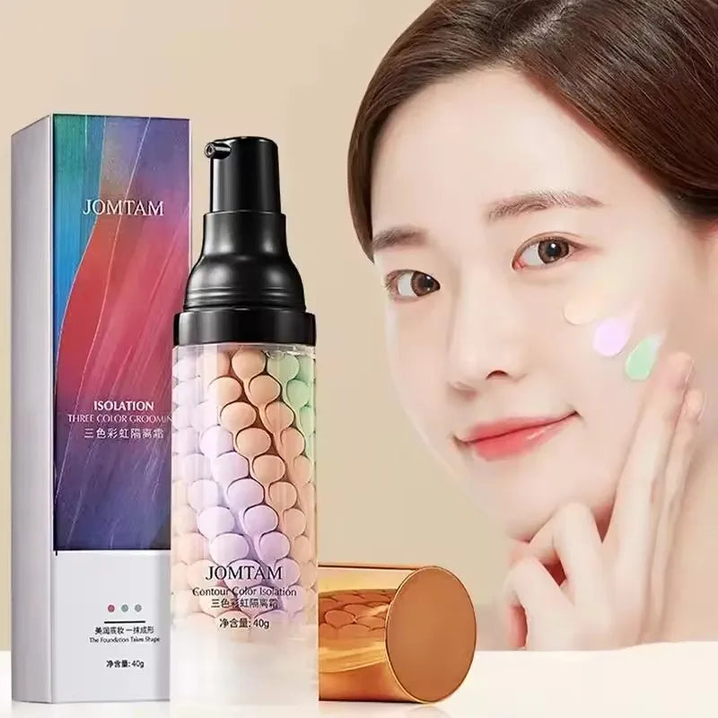 JOMTAM bead-filled tri-color face primer, color-correcting, waterproof 40g on Tampa Home & Garden Store