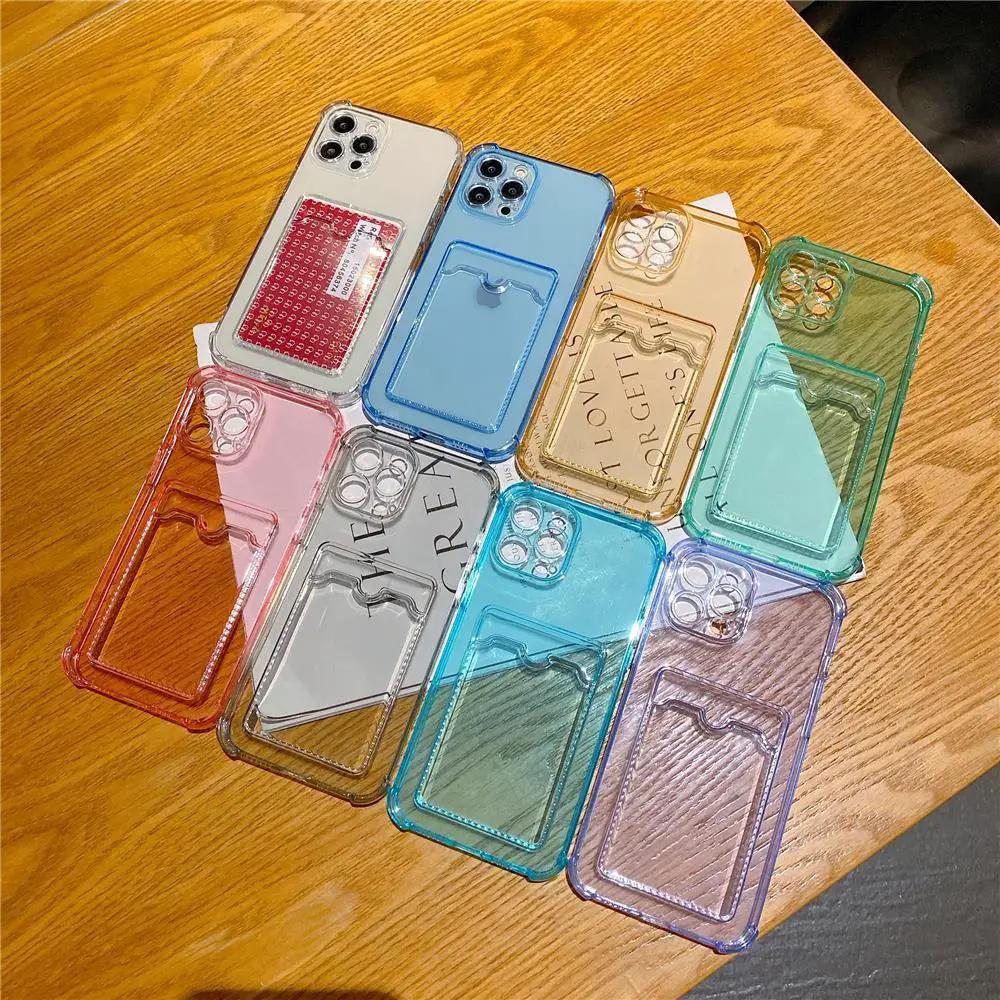 Transparent Card Slot Case For Iphone With Holder