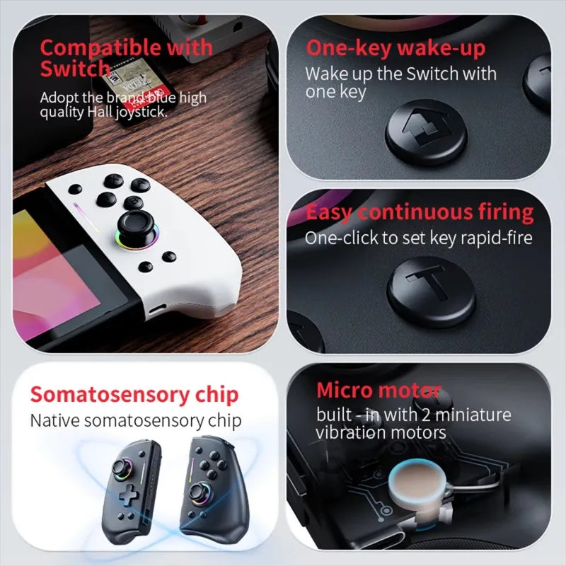 LinYuvo Meteor Light wireless gamepad for Switch/OLED, white with gyro and turbo on Tampa Home & Garden Store