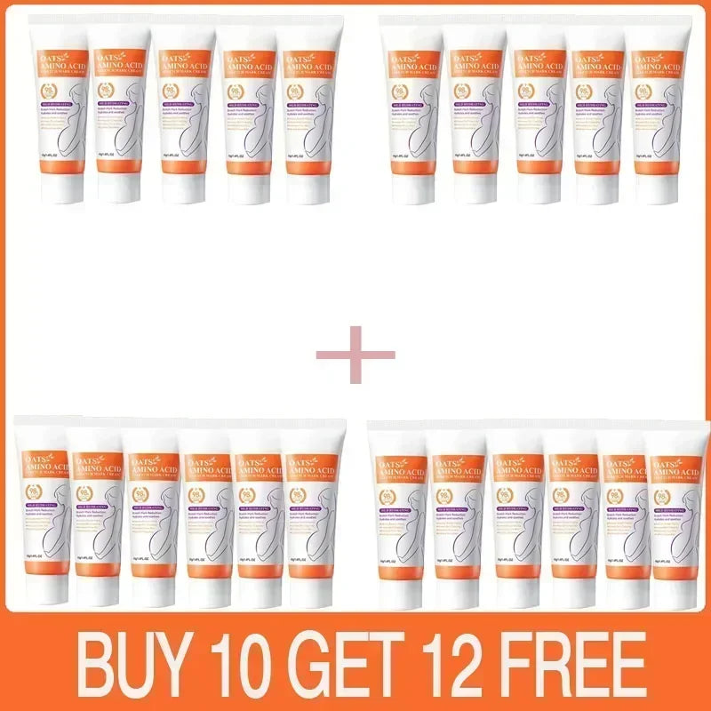 Silcy Skin maternity stretch mark cream tubes in orange packaging arranged in two groups on Tampa Home & Garden Store