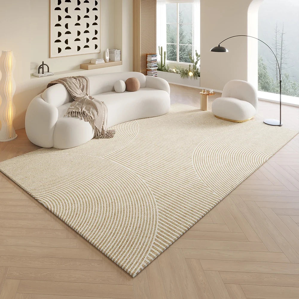 VIKAMA cream style lineage living room floor mat anti-slip large rug by Perfecsy for sofa on Tampa Home & Garden Store