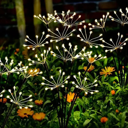 Perfecsy 1PC solar LED firework garden light on black stake, waterproof landscape lamp on Tampa Home & Garden Store