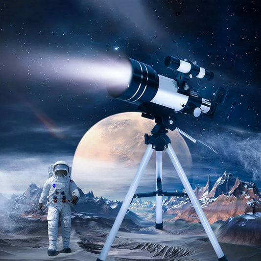 150X Astronomical Telescope 70mm Aperture Portable Refractor with Phone Adapter - Tampa Home & Garden Store