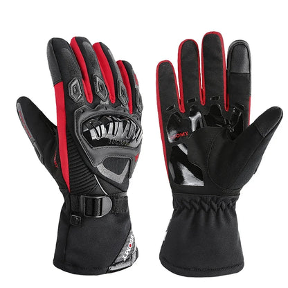 Warm Winter Touchscreen Gloves by BikerZoneZ, black/red motorcycle gloves pair on Tampa Home & Garden Store