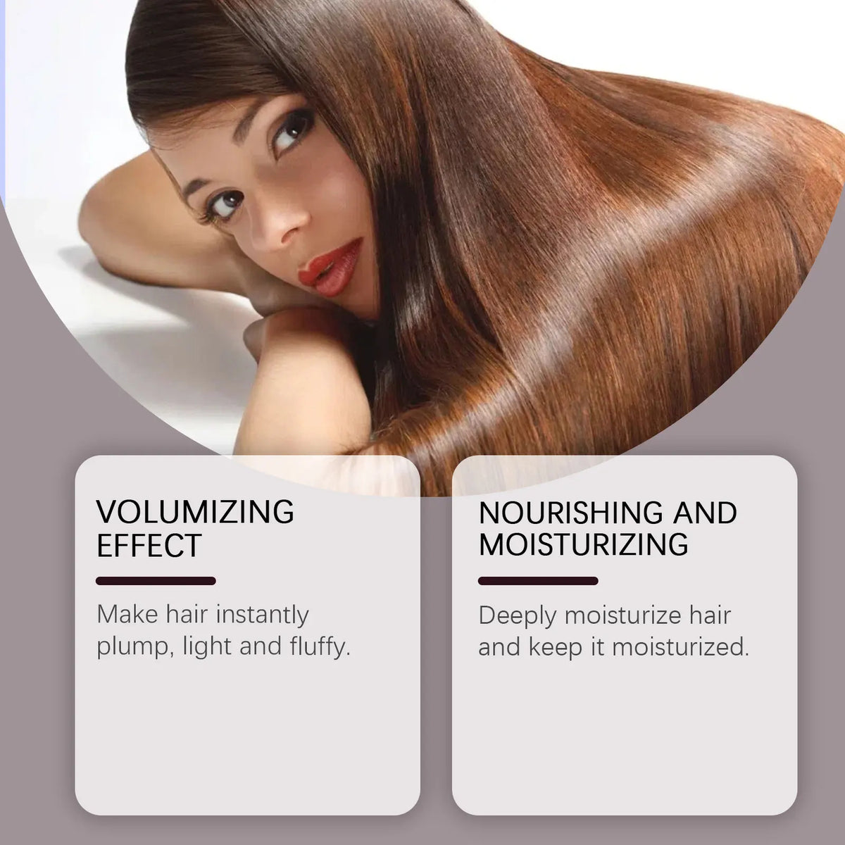 Red Onion Rosemary Shampoo Silcy Skin on model with long glossy red-brown hair on Tampa Home & Garden Store