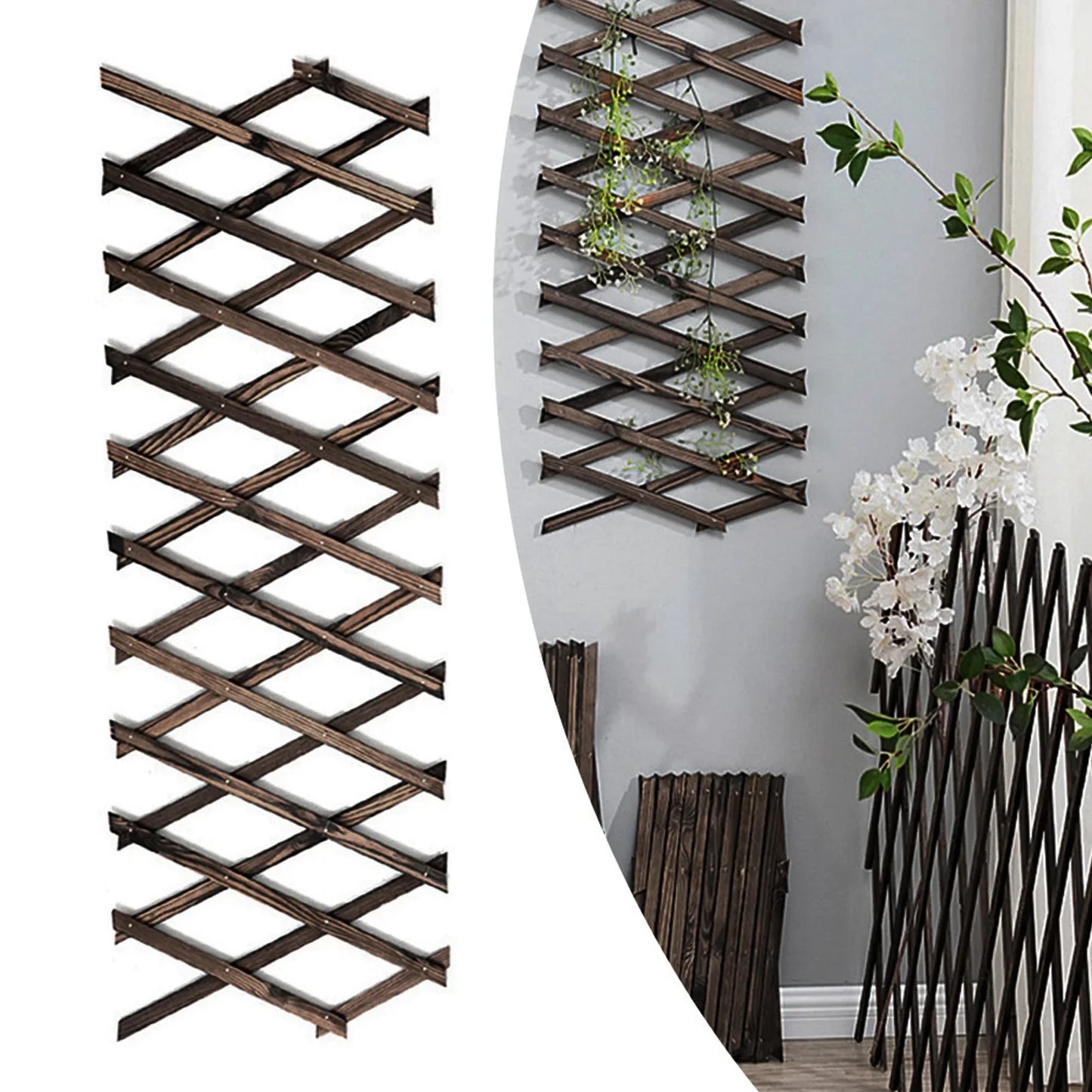 Expandable Wooden Plant Climbing Frame for Patio