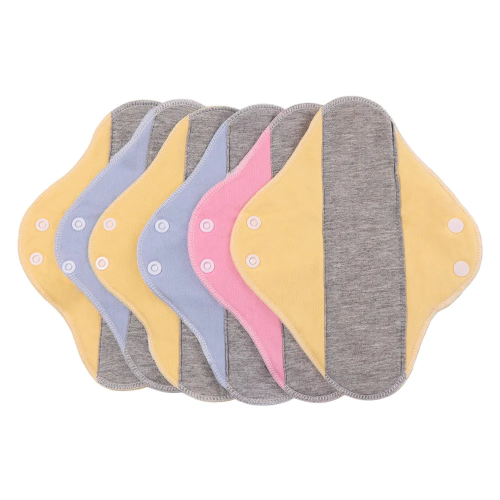 Silcy Skin 6-pack reusable menstrual cloth pads with snap closures in pastel colors on Tampa Home & Garden Store