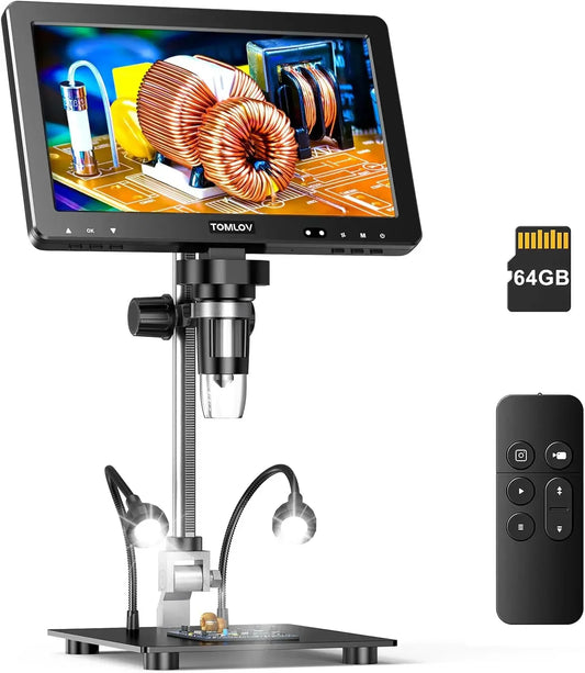 HDMI Digital Microscope 1500X 10.1 Inch IPS LCD Coin Soldering Camera - Tampa Home & Garden Store
