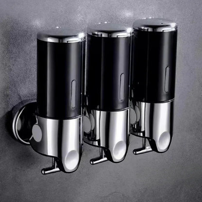 Wall mounted 3-tube dispenser set, black chrome finish, 500–1500ml capacity each, UpTrend Deals on Tampa Home & Garden Store