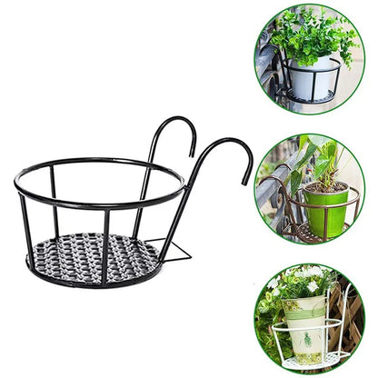 Iron Balcony Hanging Flower Rack And Pot Holder