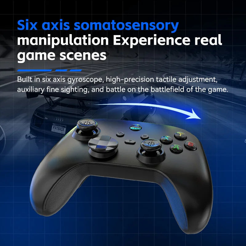 G6 wireless mobile game controller, black with blue grip accents and dual analog sticks on Tampa Home & Garden Store