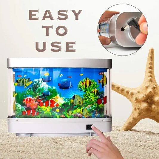Tropical Fish Tank Lamp Virtual Aquarium LED Night Light Kids Room Gift - Tampa Home & Garden Store