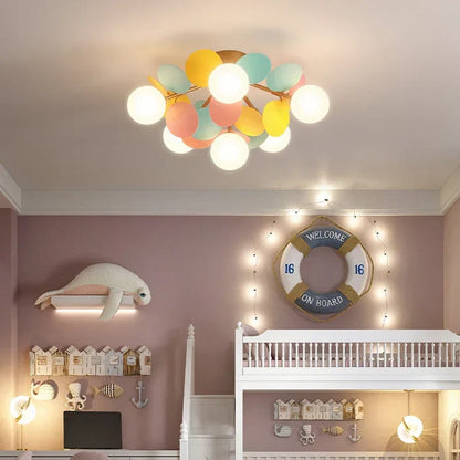 DecorBites Kids LED Ceiling Light iron frame glass globe chandelier multicolor on Tampa Home & Garden Store