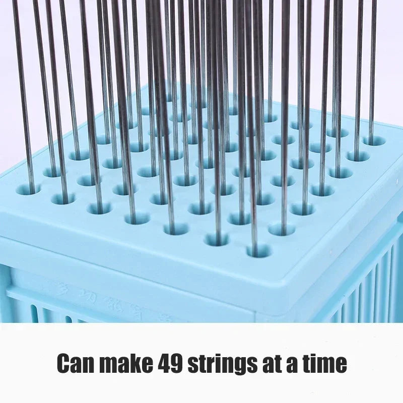 BBQ meat skewer maker 49-hole blue rack with stainless steel skewers by Perfecsy on Tampa Home & Garden Store