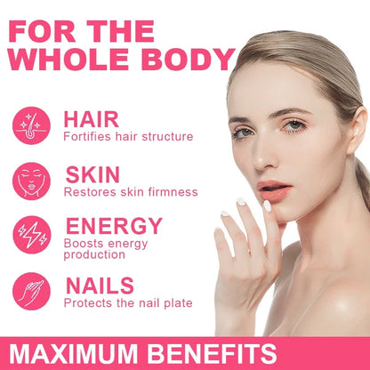 Daitea Hydrolyzed Collagen Supplement by Silcy Skin ad with pink benefit icons on Tampa Home & Garden Store