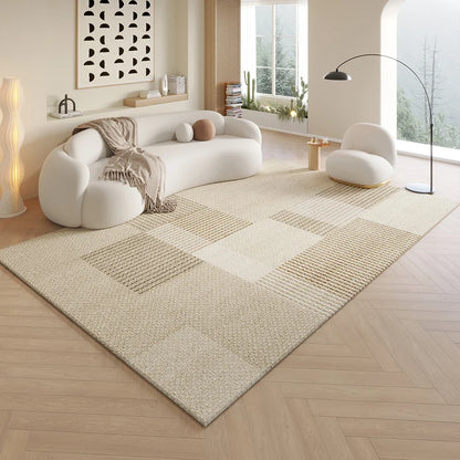 VIKAMA cream Lineage living room rug anti-slip floor mat for sofa and coffee table Perfecsy on Tampa Home & Garden Store