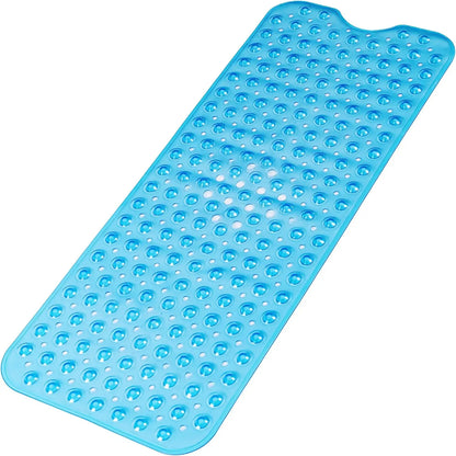Silcy Skin blue 40x100cm non-slip bathtub mat with suction cups and drain holes on Tampa Home & Garden Store