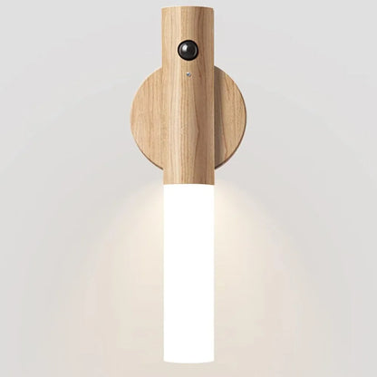 WoodAura | Rechargeable Motion Sensor Wall Sconce with Magnetic Decor
