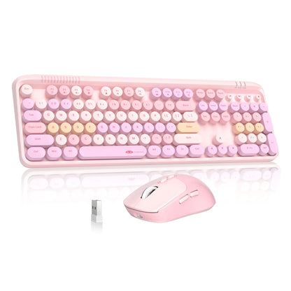 Pink MageGee V920 keyboard and wireless mouse set with USB dongle, 104 keys, 3 DPI adjustable on Tampa Home & Garden Store