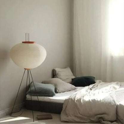 Japanese Rice Paper Floor Lamp Wabi Sabi Lantern