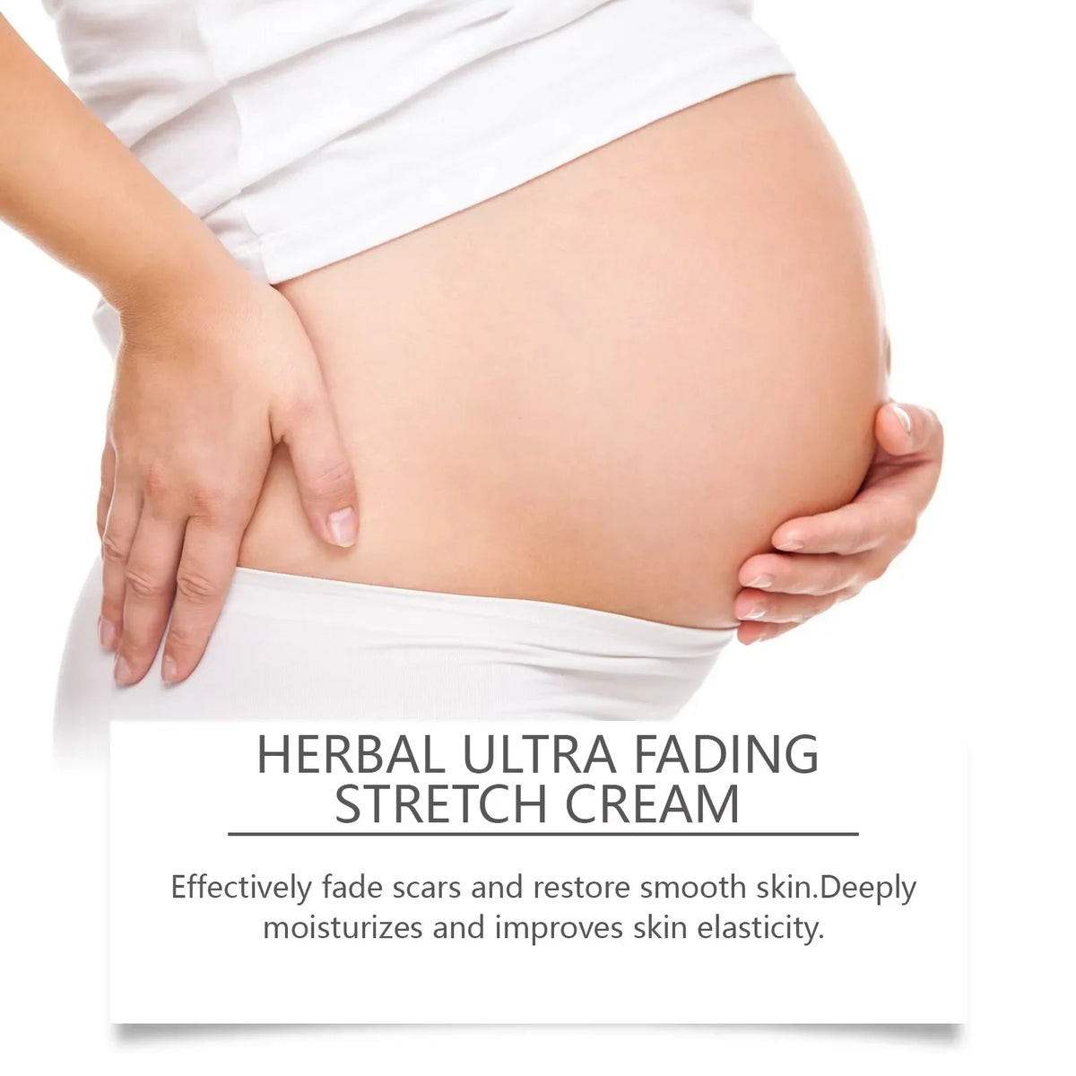 Pregnancy stretch marks cream Silcy Skin, herbal ultra fading formula on cradled belly on Tampa Home & Garden Store