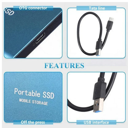 2TB External SSD USB 3.1 & USB-C Portable Solid State Drive